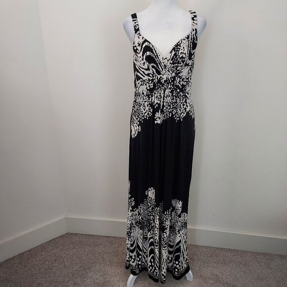 Soma Claire Ethnic Border Black Sleeveless Maxi Dress Size Medium - Picture 1 of 6